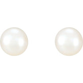 14K White Cultured White Freshwater Pearl Earrings